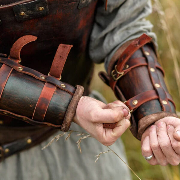 Viking leather bracers