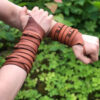 Medieval Leather Bracers (10) Medieval leather bracers with ribbons