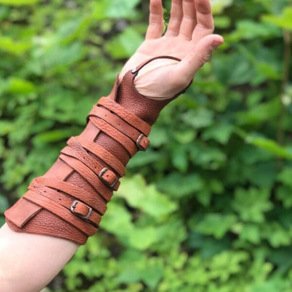 Medieval Leather Bracers (11) Medieval leather bracers with ribbons