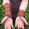 Medieval Leather Bracers (12) Medieval leather bracers with ribbons