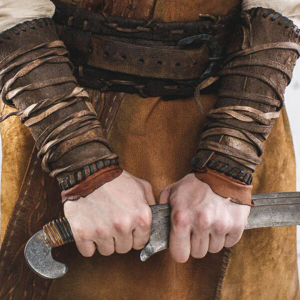 Medieval leather bracers for Larp