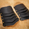 Viking-Inspired Leather Pauldrons with Brass Rivets | Shoulder Armor